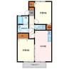 メゾン若宮 2DKの間取り