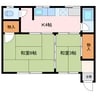 草木貸家 2Kの間取り