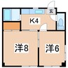 上町マンション 2Kの間取り