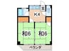 シティマンションＭ３ 2Kの間取り