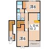 カーサ　グランデＡ 2LDKの間取り