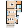 デンファーレ 2DKの間取り