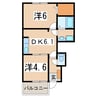 デンファーレ 2DKの間取り