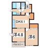 ライジング　サンⅡ 2DKの間取り
