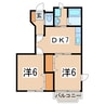 メゾン・ドゥ・ボヌールⅠ 2DKの間取り