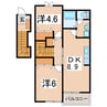 サンパティークＡ 2DKの間取り