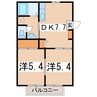 シャロン 2DKの間取り