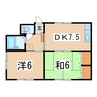 トバハイツ 2DKの間取り