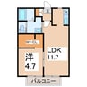 飯盛山ハイツＡ 1LDKの間取り