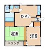 グリーンローズ 2DKの間取り