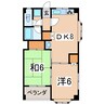 ドムス御薬園 2DKの間取り