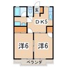 ミルキーハウスⅠ 2DKの間取り