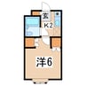 アリス北滝沢 1Kの間取り