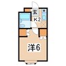 アリス北滝沢 1Kの間取り