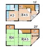 馬場本町棟割 3Kの間取り