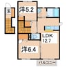 シャーメゾン柳原 2LDKの間取り