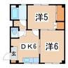 セゾンToshi 2DKの間取り