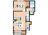 ブリーズ パセオＳ 1LDKの間取り