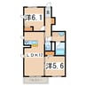 リラフォートＡ 2LDKの間取り