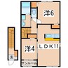 アバンツァート・カーサ 2LDKの間取り