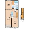 メゾン・ヒロキB 2LDKの間取り