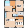 金川町貸家 2LDKの間取り