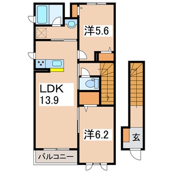 間取図 仮称）会津若松市行仁町ＳＨＭ