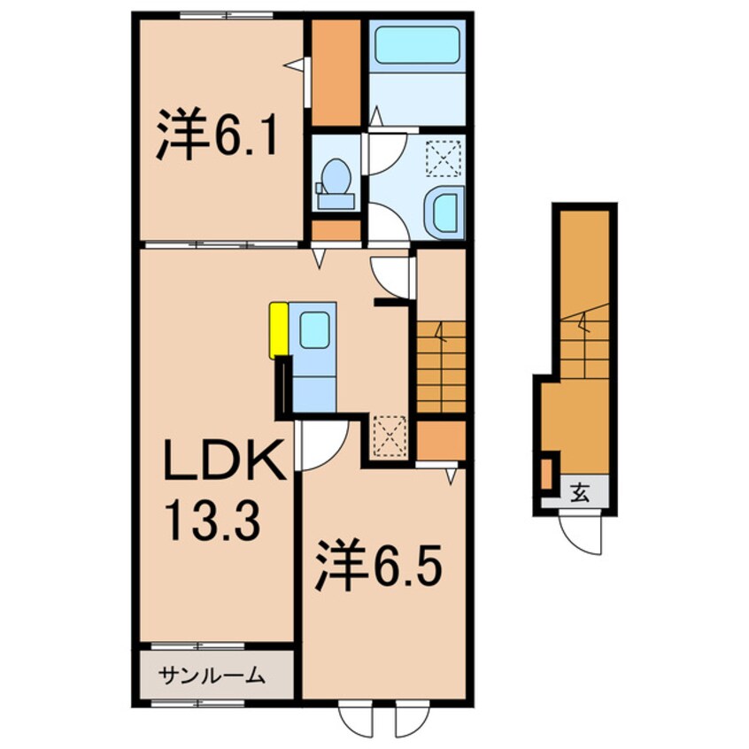 間取図 サンライズ・ファームA棟