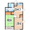コーポM 2DKの間取り