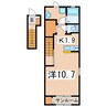 ライジング1 1Kの間取り