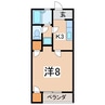 オリーブハウスＢ 1Kの間取り