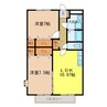 サンヒルズ千代田Ⅰ 2LDKの間取り