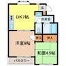 サンコート1号館 2DKの間取り