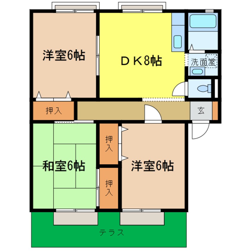 間取図 グリーンビレッジA棟