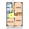 椋本マンション 3DKの間取り