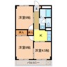 椋本マンション 3DKの間取り