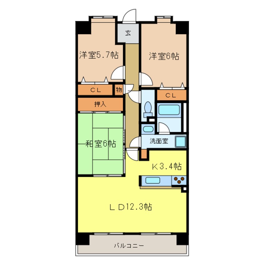 間取図 ローレルコート千代田