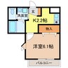 ヴィラ　ナカヤマ 1Kの間取り