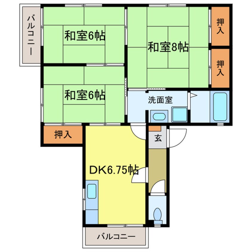 間取図 サンハイツB