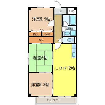 間取図 リーヴァ三日市