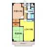 リビオ金剛 2LDKの間取り