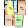 ハイツＫＯＹＡＭＡ 3DKの間取り