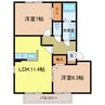 リビングタウン狭山池 2LDKの間取り