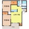プルーデンス 2LDKの間取り