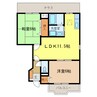 フローラ 2LDKの間取り