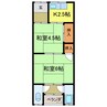 北浦文化 2Kの間取り