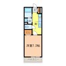 シャロルエヌ 1Kの間取り