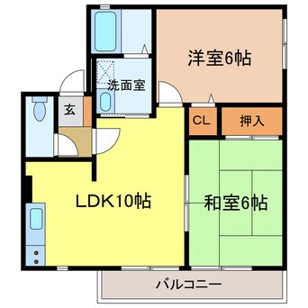 間取図 クレールタウンB棟