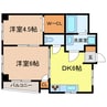 カーザ濱村 2DKの間取り