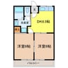 高橋ハイツ 2DKの間取り